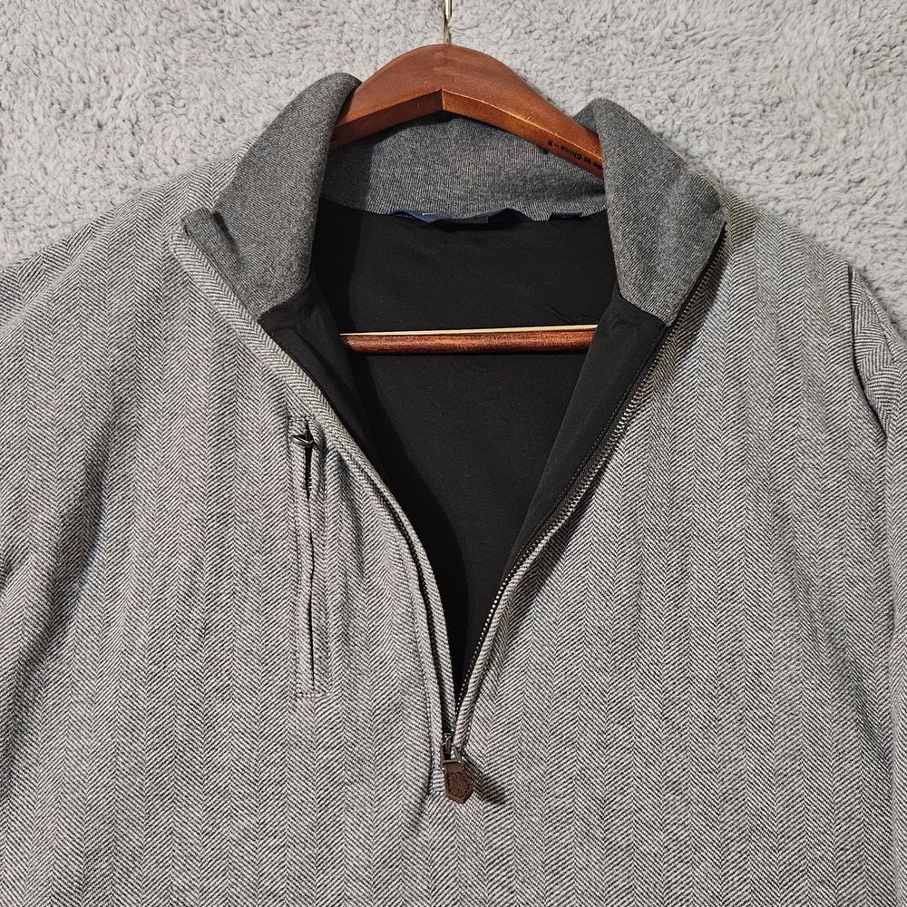 Polo Golf Ralph‎ Lauren Quarter Zip Sweater Cotton Herringbone Pattern Size XL